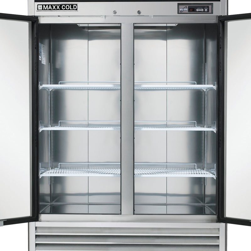 Maxx Cold Double Door Reach-In Refrigerator, Bottom Mount, 49 cu. ft., Energy Star, Stainless Steel