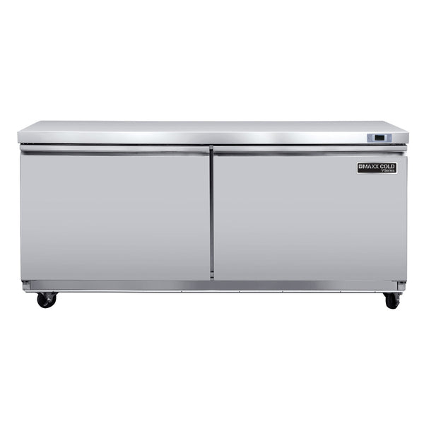 Main Image of Maxx Cold V-Series 2 Door Undercounter Freezer, 60"W, 18.5 cu ft, in Stainless Steel (MVF60UHC)