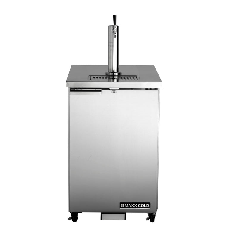 Maxx Cold Single Tower Beer Dispenser, 7.2 cu. ft., 1 Barrel/Keg (204L), in Stainless Steel