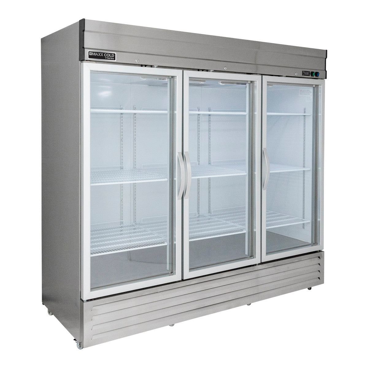 Maxx Cold V-Series 3 Glass Door Reach-In Refrigerator, Bottom Mount, 81 ...