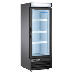 Main Image of Maxx Cold V-Series Single Glass Door Merchandiser Refrigerator, 25"W, 16 cu. ft. Storage Capacity, in Black (MXM1-16RBHC)