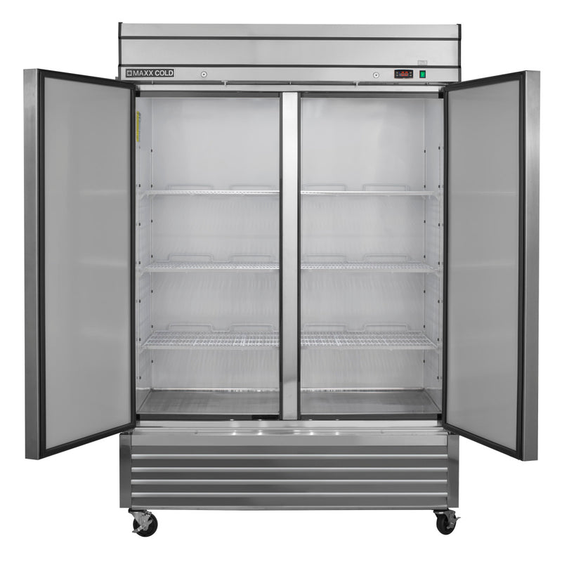Maxx Cold Double Door Reach-In Freezer, Bottom Mount, 49 cu. ft., in Stainless Steel
