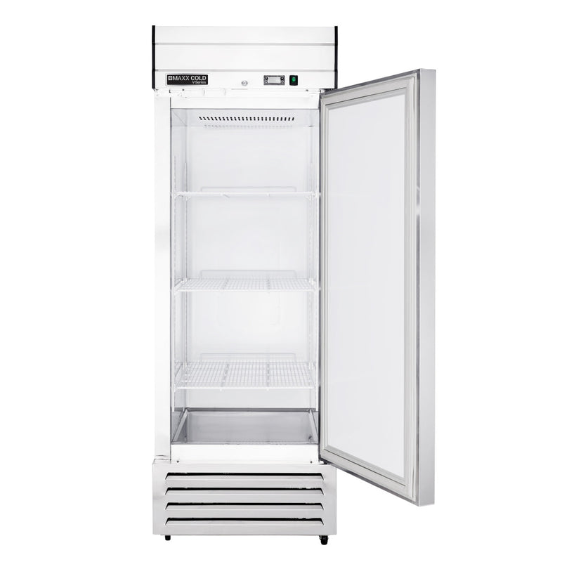 Open Image of Maxx Cold V-Series 1 Solid Door Reach-In Refrigerator, Bottom Mount, 27"W, 19 cu. ft. Storage Capacity, in Stainless Steel (MVR-23FDHC)