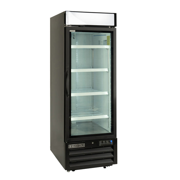 Main Image of Maxx Cold Single Glass Door Merchandiser Refrigerator, 27", 23 cu. ft. Storage Capacity, Energy Star Rated, in Black (MXM1-23RBHC)