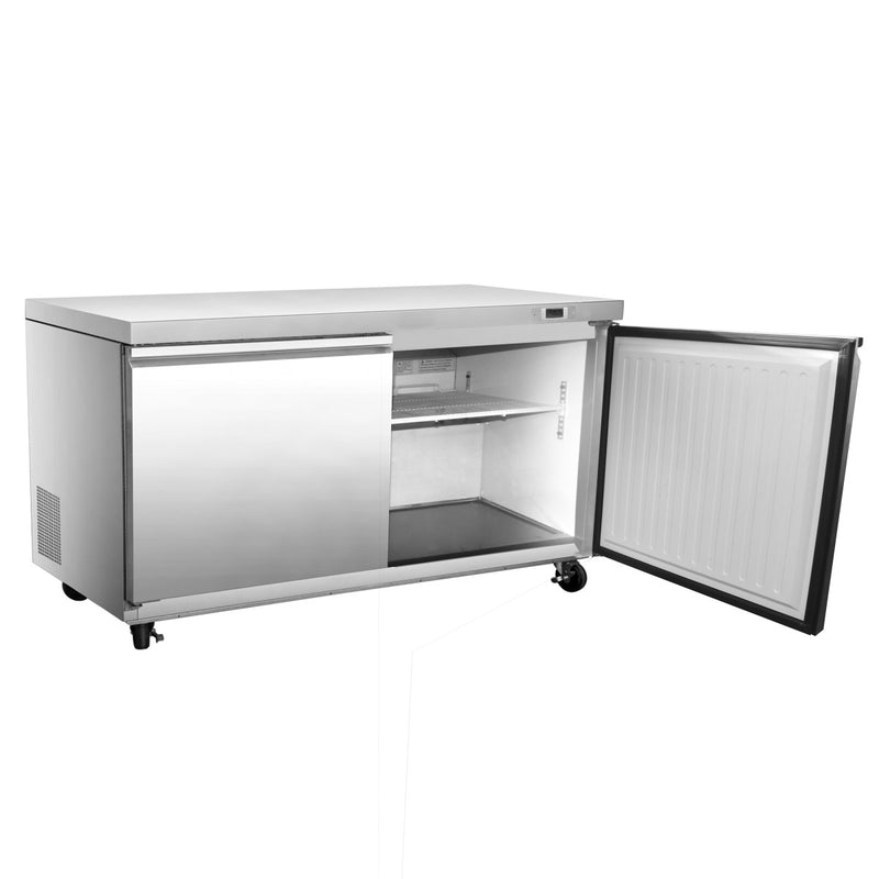 Maxx Cold Double Door Undercounter Freezer, 14.1 cu. ft. Storage Capacity, in Stainless Steel