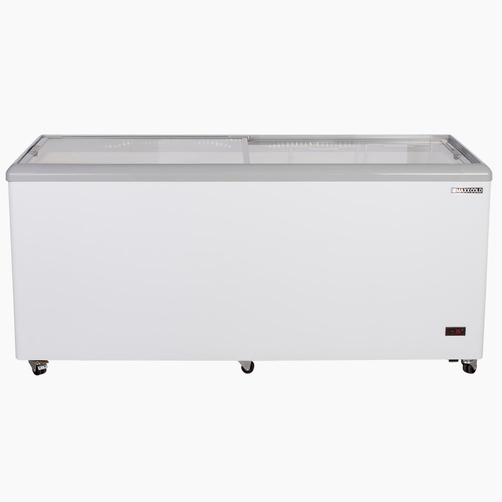Maxx Cold Sliding Glass Top Mobile Ice Cream Display Freezer, 16 cu. ft. (453L), in White