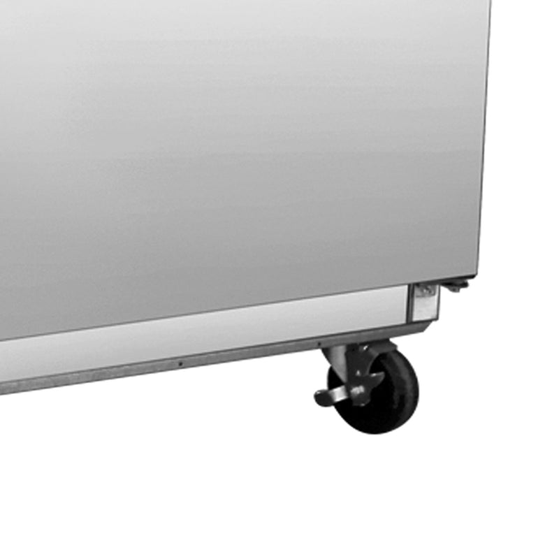 Close Up Detail Image of Maxx Cold Double Door Undercounter Refrigerator, 61"W, 14.1 cu. ft. Storage Capacity, in Stainless Steel (MXSR60UHC)