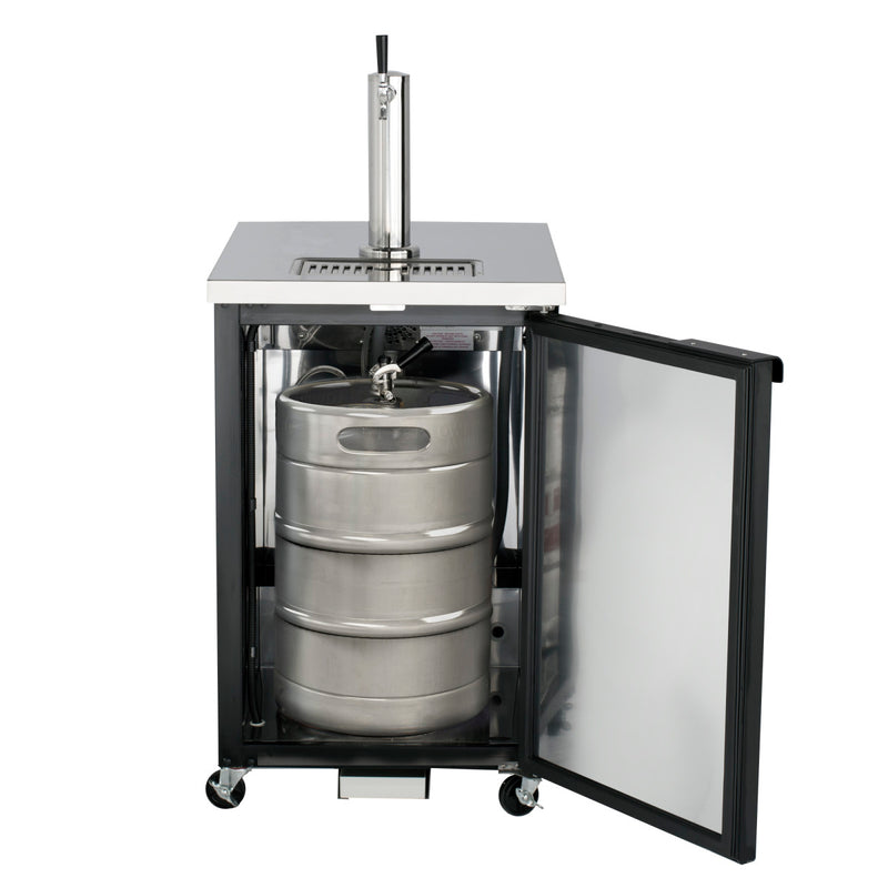 Maxx Cold Single Tower Beer Dispenser, 7.2 cu. ft., 1 Barrel/Keg (204 L), Black/Stainless Steel Top