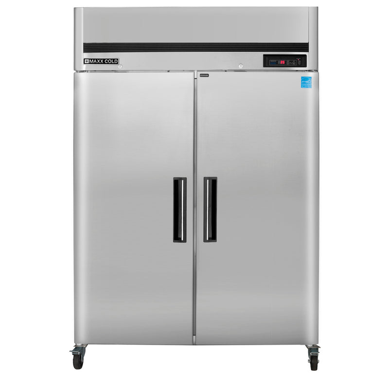 Maxx Cold Double Door Reach-In Refrigerator, Top Mount, 49 cu. ft., Energy Star, Stainless Steel
