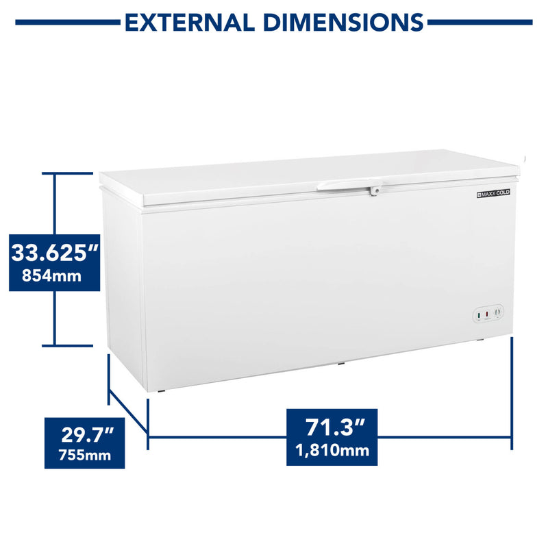Maxx Cold Chest Freezer with Solid Top, 19.4 cu. ft. Storage Capacity, in White