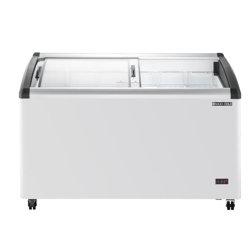 Maxx Cold Curved Glass Top Chest Freezer Display, 9.96 cu. ft. Storage Capacity, in White