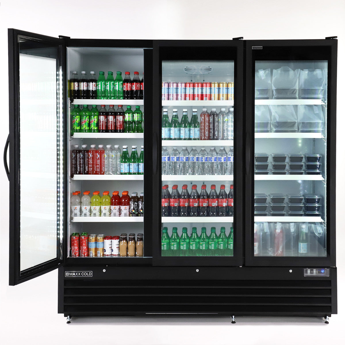 Maxx Cold Triple Glass Door Merchandiser Refrigerator, Large