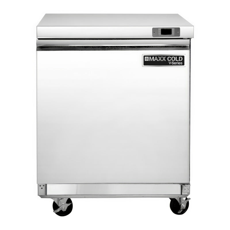 Main Image of Maxx Cold V-Series 1 Door Undercounter Freezer, 29"W, 7.8 cu ft, in Stainless Steel (MVF29UHC)