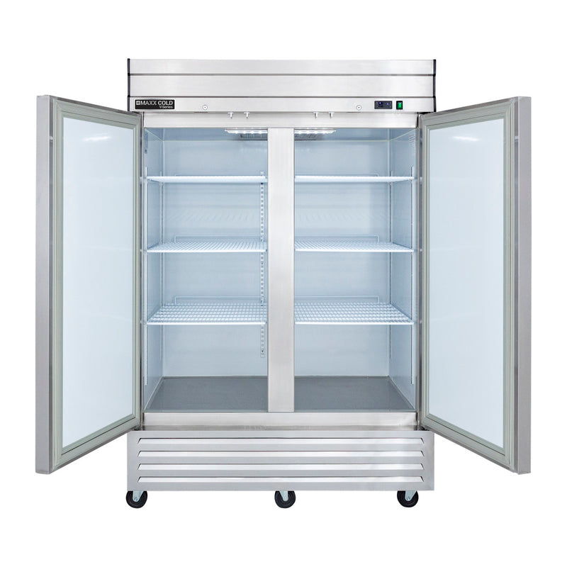 Maxx Cold V-Series 2 Solid Door Reach-In Refrigerator, Bottom Mount, in Stainless Steel