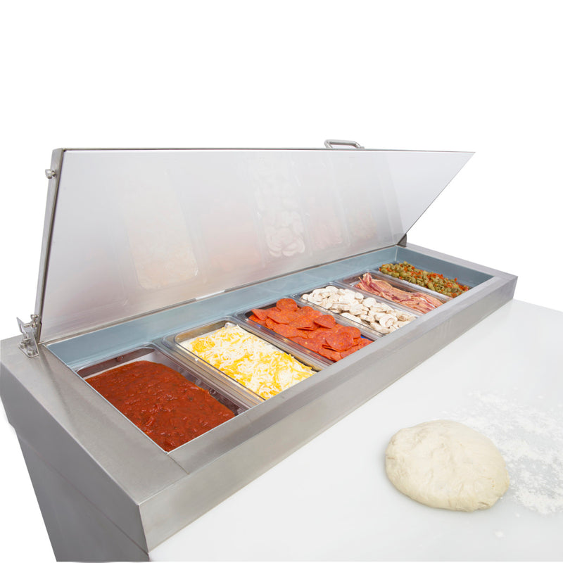 Maxx Cold One-Door Refrigerated Pizza Prep Table, 12 cu. ft. Storage Capacity, in Stainless Steel