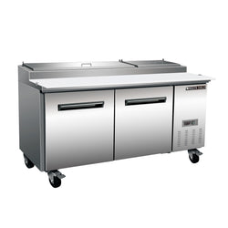 Maxx Cold Two-Door Refrigerated Pizza Prep Table, 22 cu. ft. Storage Capacity, in Stainless Steel