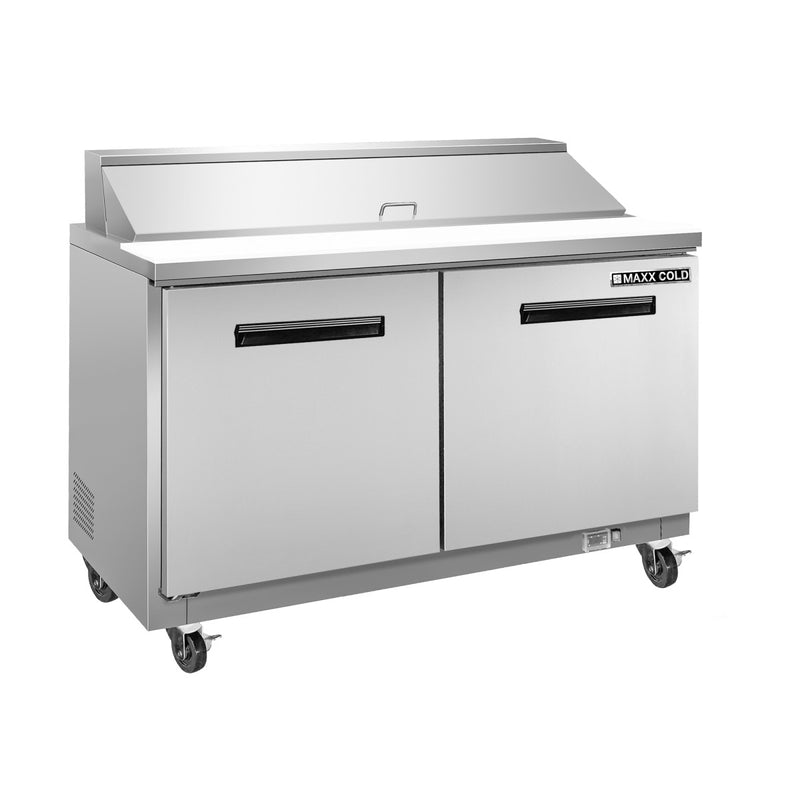 Maxx Cold Two-Door Refrigerated Sandwich and Salad Prep Station, 12 cu. ft., in Stainless-Steel