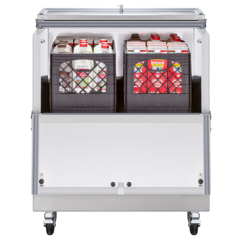 Maxx Cold Milk Cooler, 34"W, Stores up to (8) 13" Milk Crates, in Stainless Steel