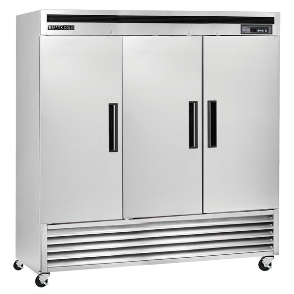 Maxx Cold Triple Door Reach-In Refrigerator, Bottom Mount, 72 cu. ft., Energy Star, Stainless Steel