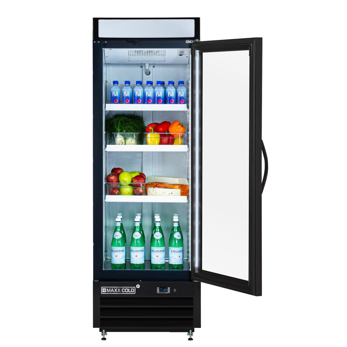 Maxx Cold X-Series Single Glass Door Merchandiser Refrigerator
