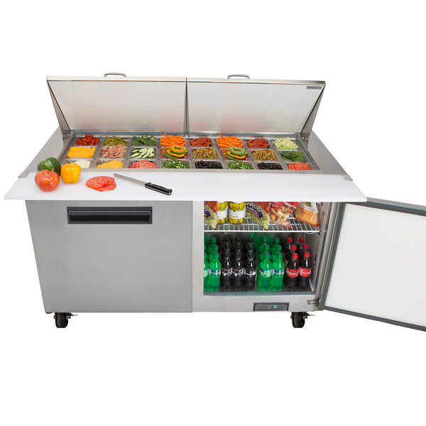 Maxx Cold Two-Door Refrigerated Megatop Prep Unit, 15.5 cu. ft. Storage Capacity, in Stainless Steel