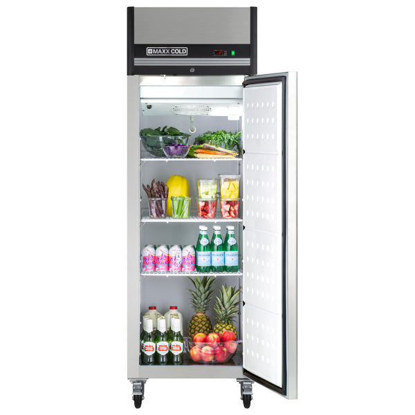 Maxx Cold Single Door Reach-In Refrigerator, Top Mount, 23 cu. ft., Energy Star, in Stainless Steel