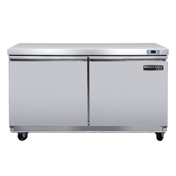 Main Image of Maxx Cold V-Series 2 Door Undercounter Refrigerator, 48"W, 14.1 cu ft, in Stainless Steel (MVR48UHC)