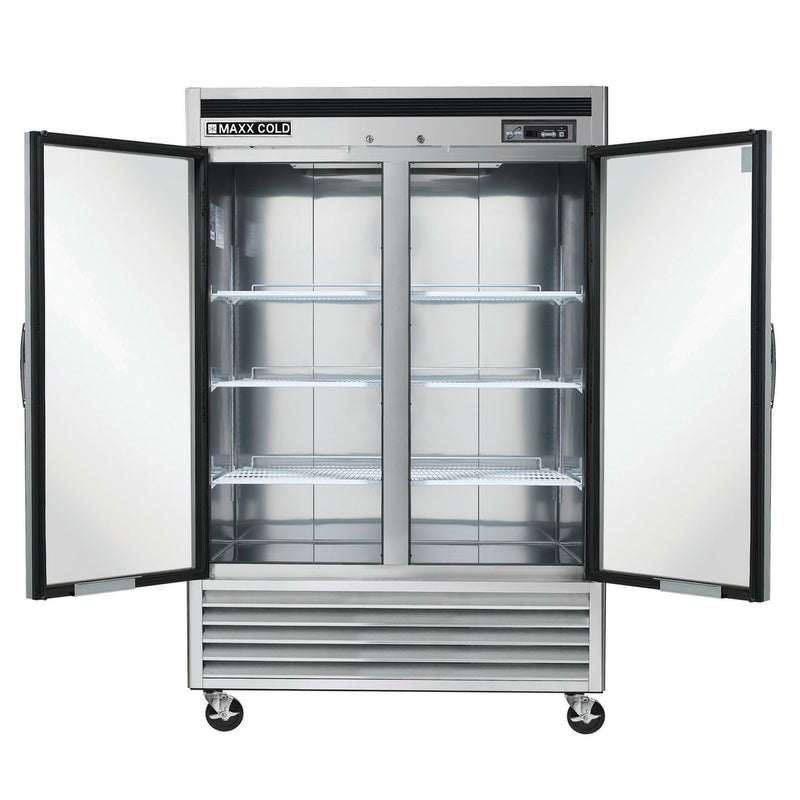 Maxx Cold Double Door Reach-In Freezer, Bottom Mount, 49 cu. ft., Energy Star, Stainless Steel