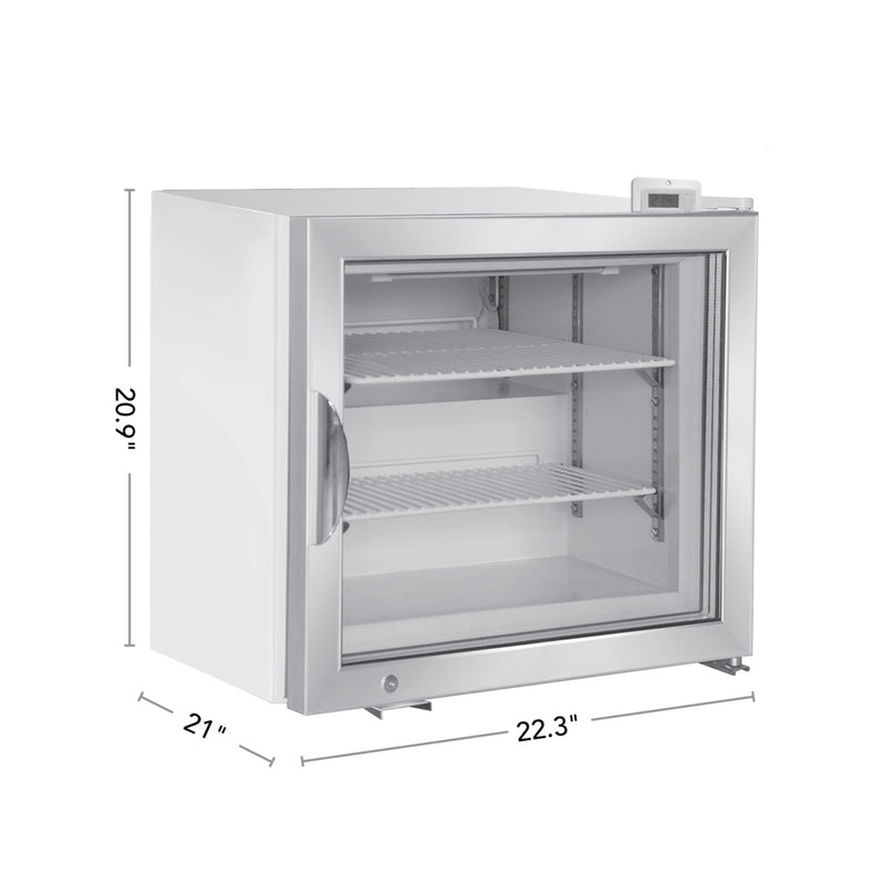Maxx Cold X-Series Glass Door Countertop Merchandiser Freezer, in White