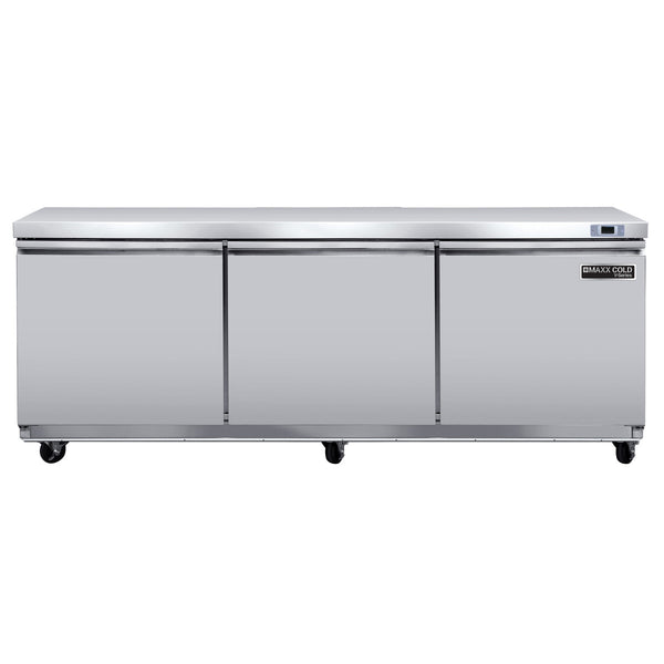 Main Image of Maxx Cold V-Series 3 Door Undercounter Refrigerator, 72"W, 21.8 cu ft, in Stainless Steel (MVR72UHC)