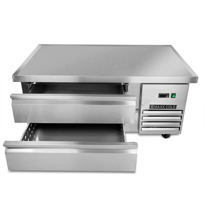 Maxx Cold Two-Drawer Refrigerated Chef Base, 6.5 cu. ft. Storage Capacity, in Stainless Steel