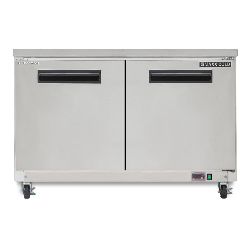 Maxx Cold Double Door Undercounter Refrigerator, 12 cu. ft. Storage Capacity, in Stainless Steel