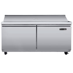 Main Image of Maxx Cold V-Series 2 Door Refrigerated Sandwich and Salad Prep Station, 60"W, 17.3 cu ft, in Stainless Steel (MVR60SHC)