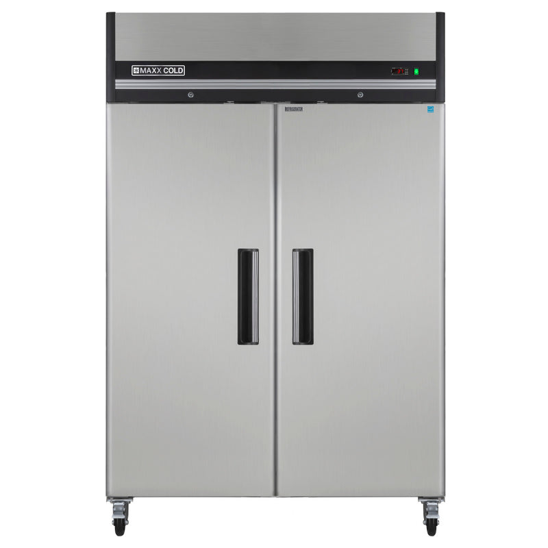 Maxx Cold Double Door Reach-In Refrigerator, Top Mount, 49 cu. ft., Energy Star, in Stainless Steel