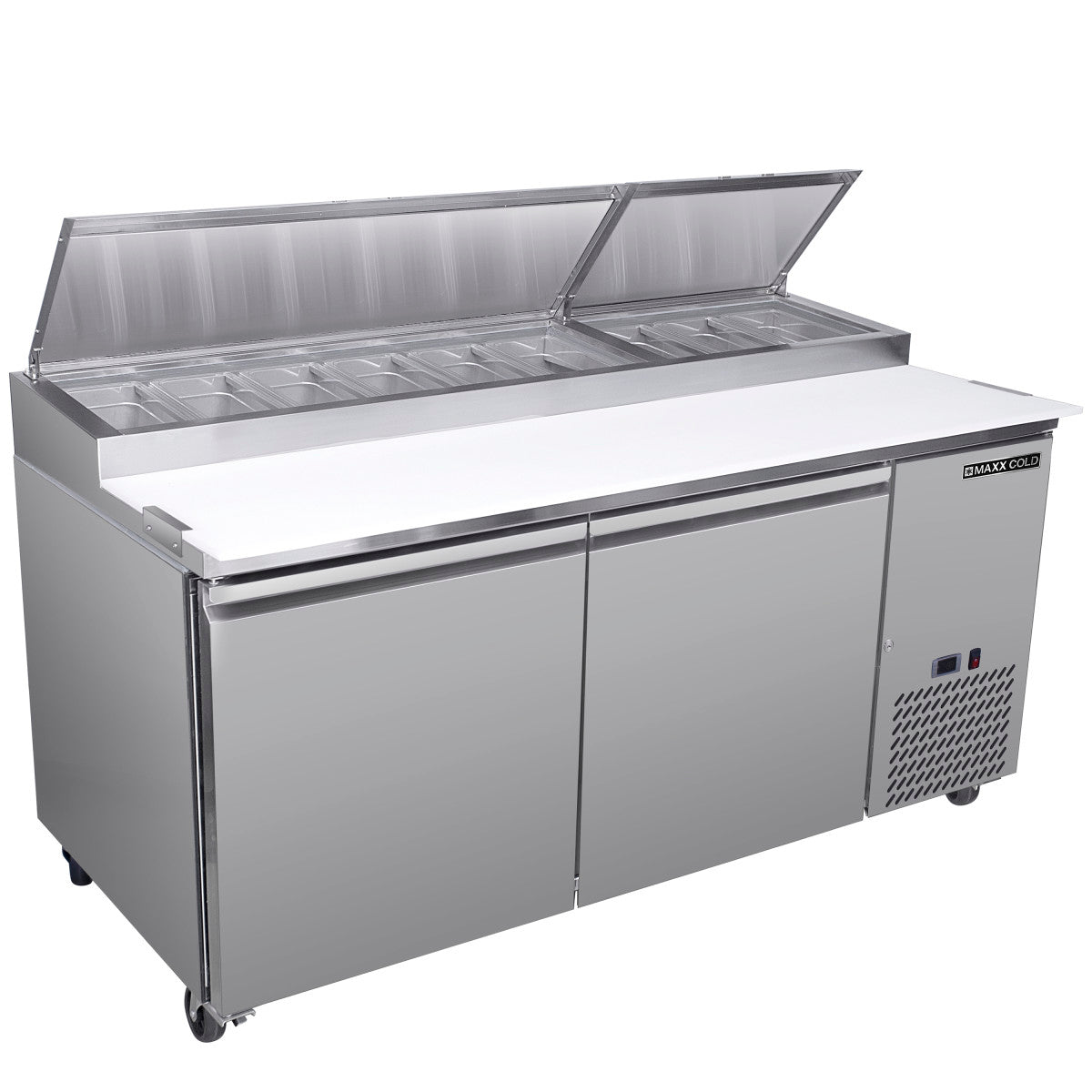 Maxx Cold Two-Door Refrigerated Pizza Prep Table, 71