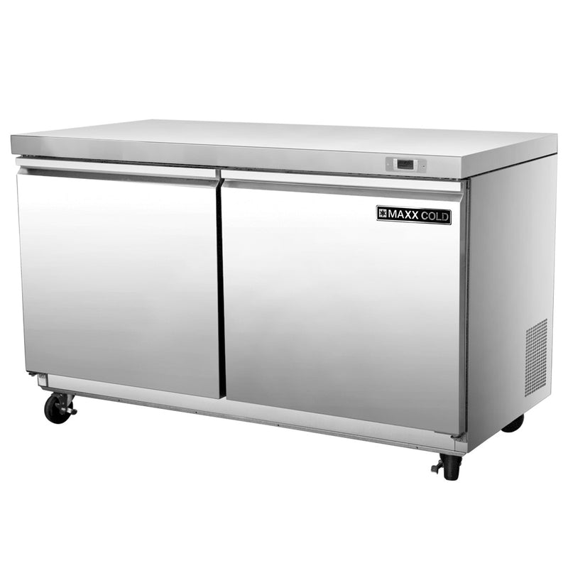 Maxx Cold Double Door Undercounter Refrigerator, 11.1 cu. ft. Storage Capacity, in Stainless Steel