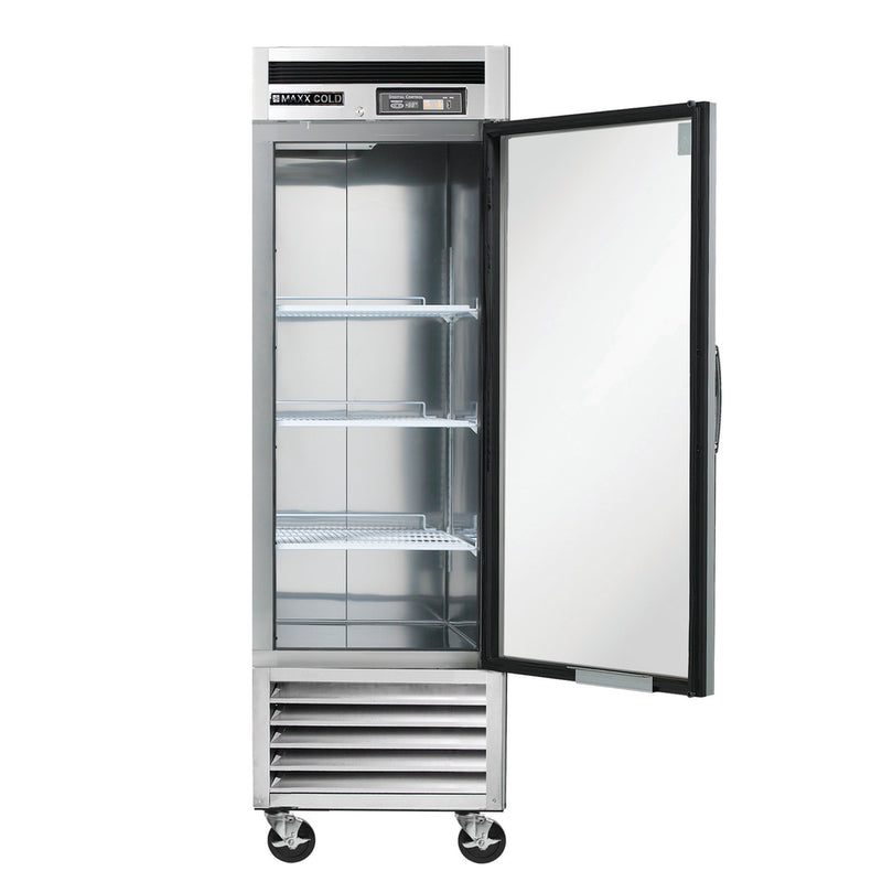 Maxx Cold Single Door Reach-In Refrigerator, Bottom Mount, 23 cu. ft., Energy Star, Stainless Steel