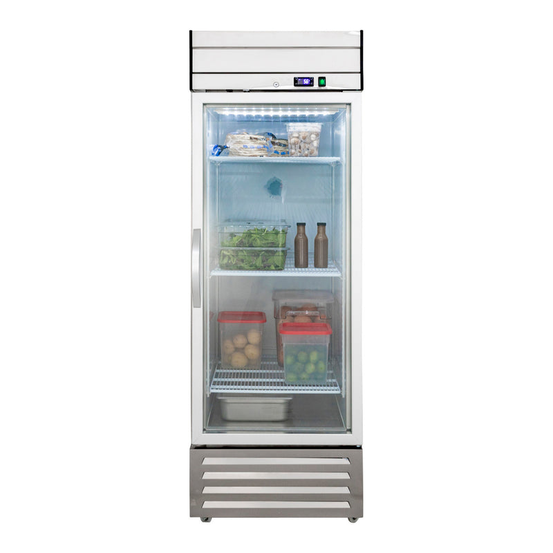 Maxx Cold V-Series 1 Glass Door Reach-In Refrigerator, Bottom Mount, in Stainless Steel