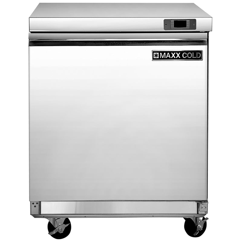 Maxx Cold Single Door Undercounter Freezer, 6.7 cu. ft. Storage Capacity, in Stainless Steel