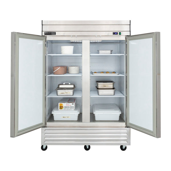 Maxx Cold V-Series 2 Door Reach-In Freezer, Bottom Mount, in Stainless Steel