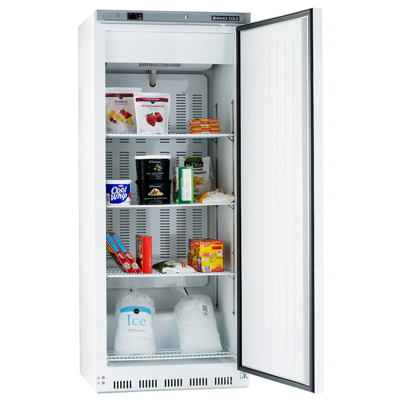 Maxx Cold Single Door Economy Reach-In Freezer, 23 cu. ft. Storage Capacity, in White