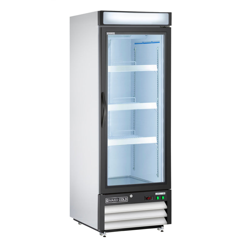 Maxx Cold Single Glass Door Merchandiser Freezer, in White
