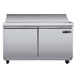 Main Image of Maxx Cold V-Series 2 Door Refrigerated Sandwich and Salad Prep Station, 48"W, 13.2 cu ft, in Stainless Steel (MVR48SHC)