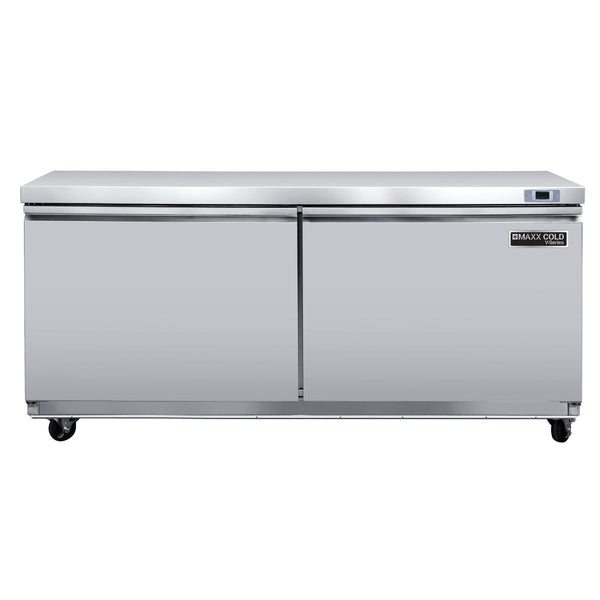 Main Image of Maxx Cold V-Series 2 Door Undercounter Refrigerator, 60"W, 18.5 cu ft, in Stainless Steel (MVR60UHC)