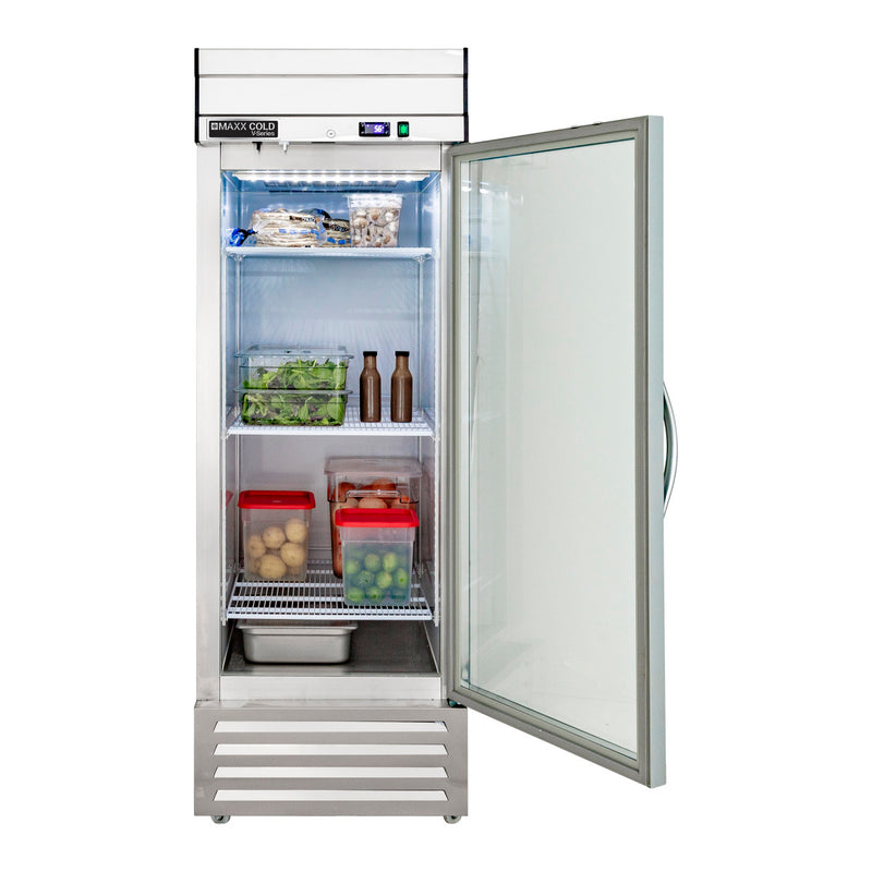 Maxx Cold V-Series 1 Solid Door Reach-In Refrigerator, Bottom Mount, in Stainless Steel