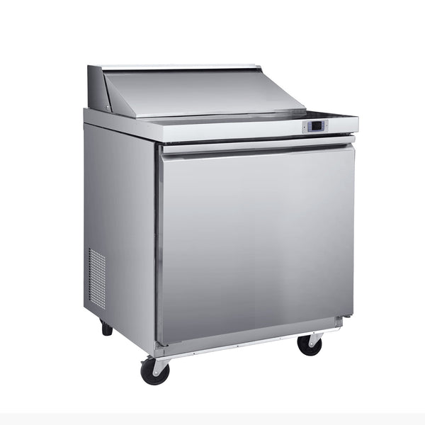 Main Image of Maxx Cold V-Series 1 Door Refrigerated Mega Top Prep Table, 29"W, 7 cu ft, in Stainless Steel (MVR29MHC)