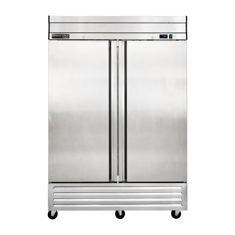 Maxx Cold V-Series 2 Solid Door Reach-In Refrigerator, Bottom Mount, in Stainless Steel