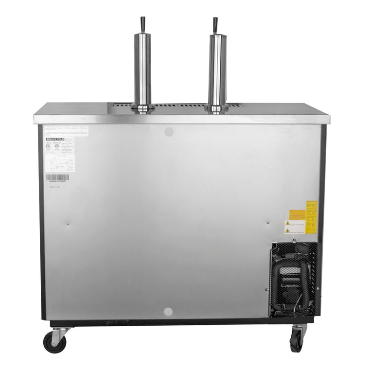Maxx Cold Dual Tower Beer Dispenser, 10.5 cu. ft., 2 Barrel/Kegs (297L), Black/Stainless Steel Top