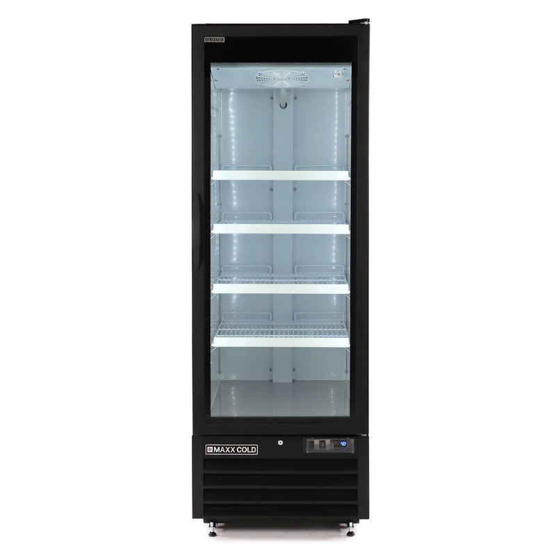 Maxx Cold Single Glass Door Merchandiser Refrigerator, Large Storage Capacity, 30 cu. ft., in Black