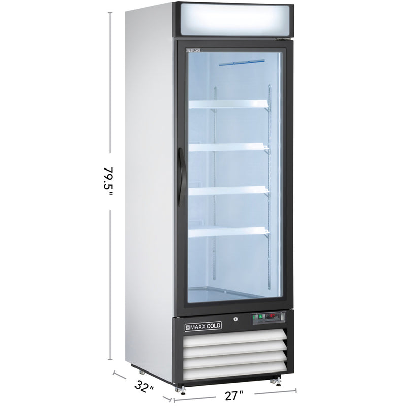 Maxx Cold Single Glass Door Merchandiser Refrigerator, 23 cu. ft., Energy Star, in White